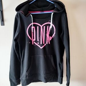 Pink hoodie black. XL, pocket, name Pink on front and lower back right side